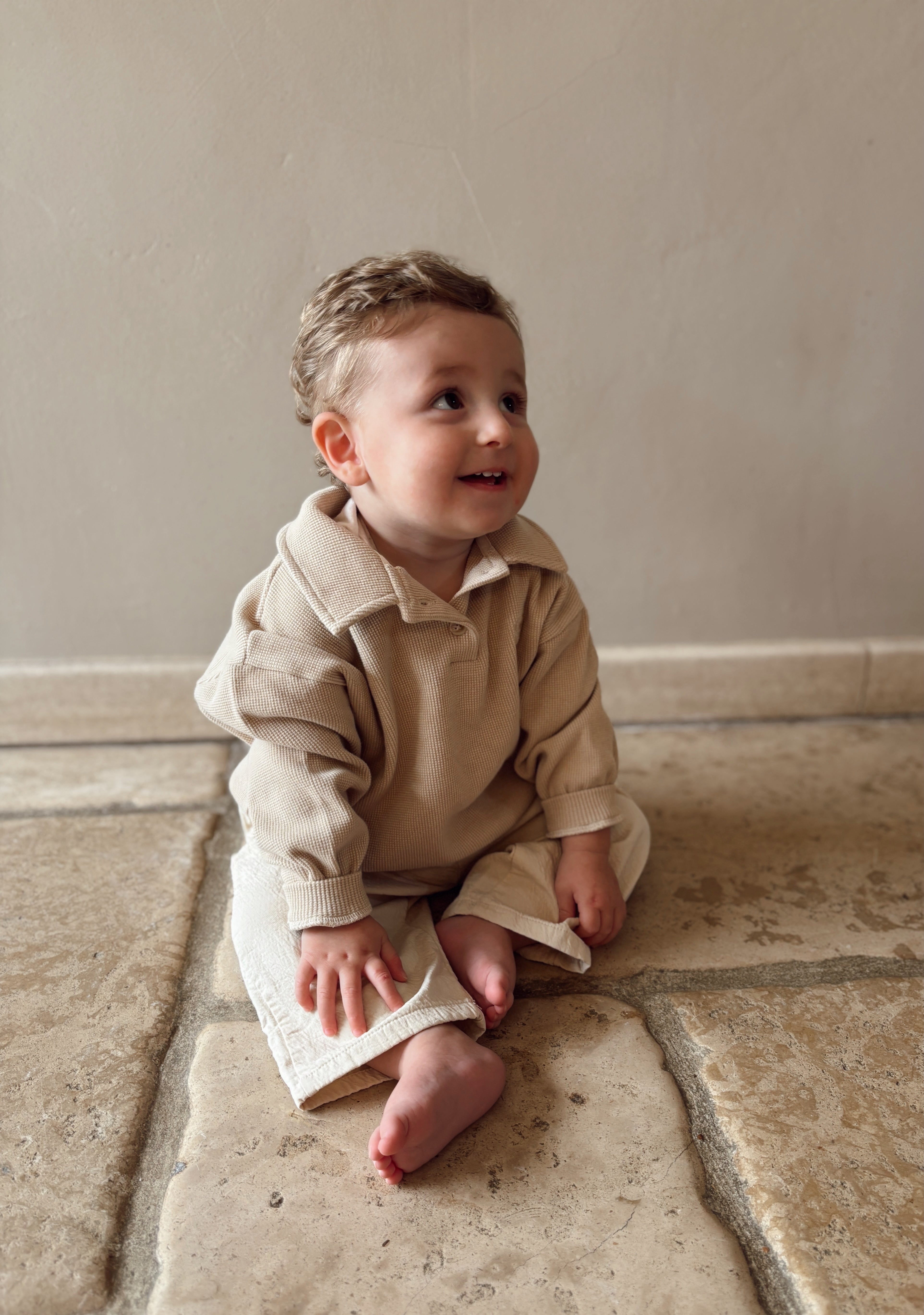 Waffle collar pull - Beige