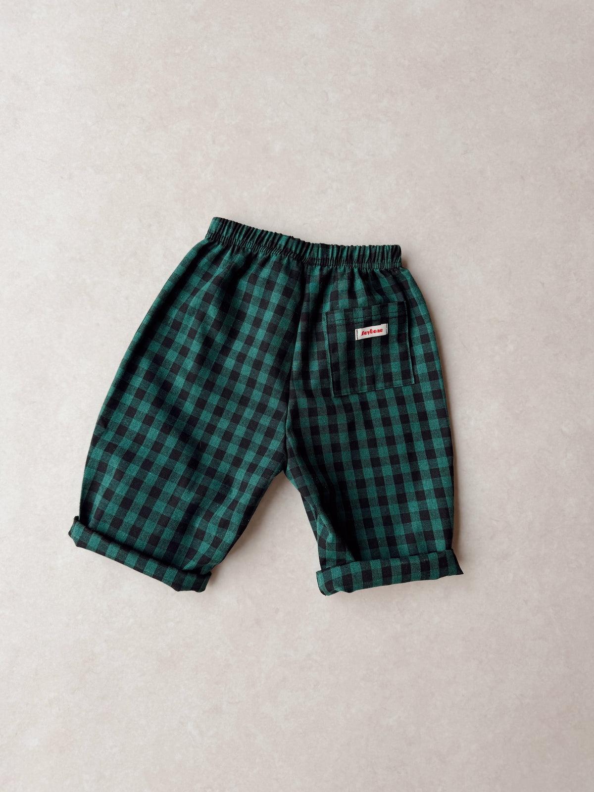 Check green blue pants