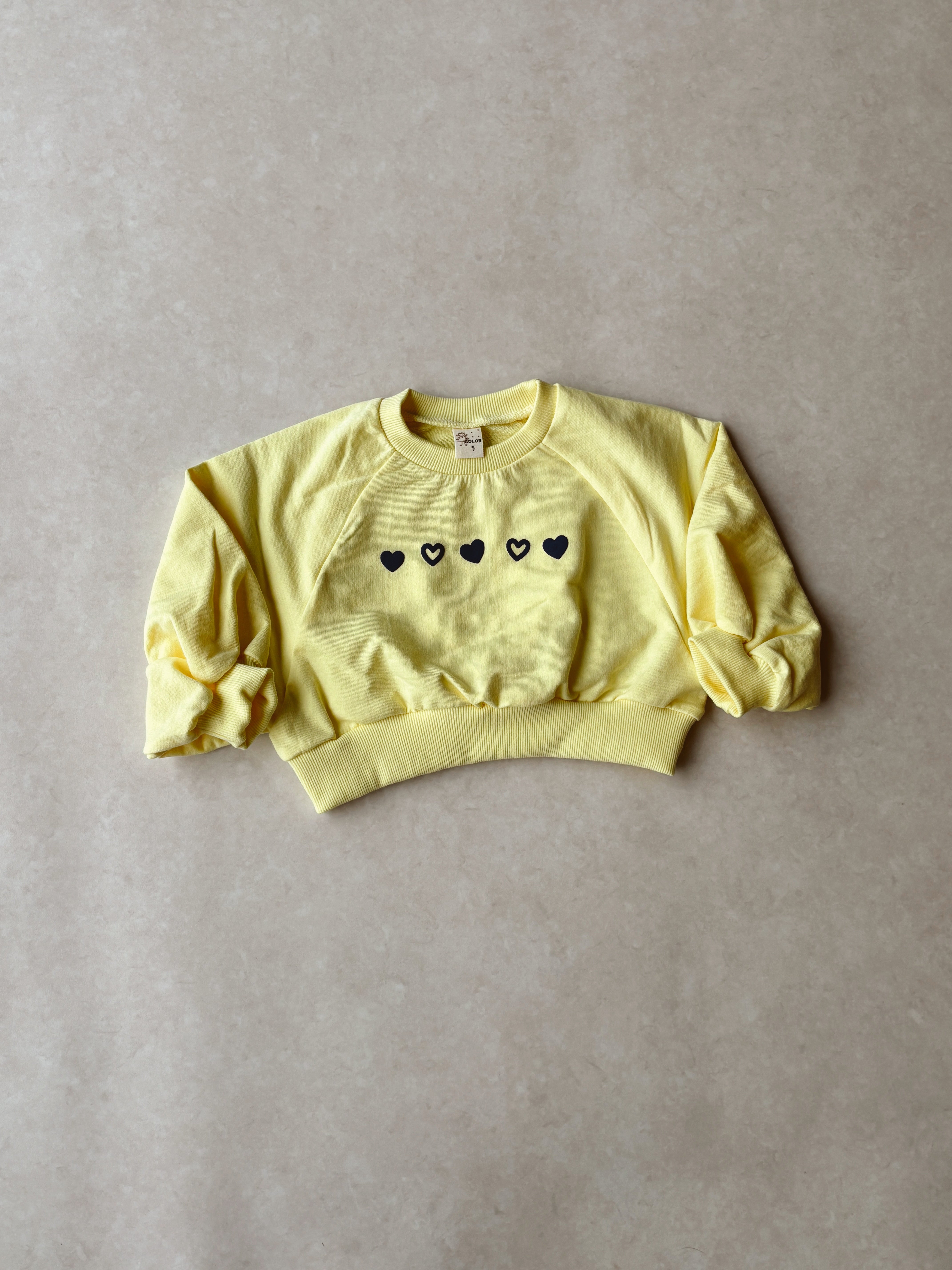 Heart Sweatshirt - Yellow