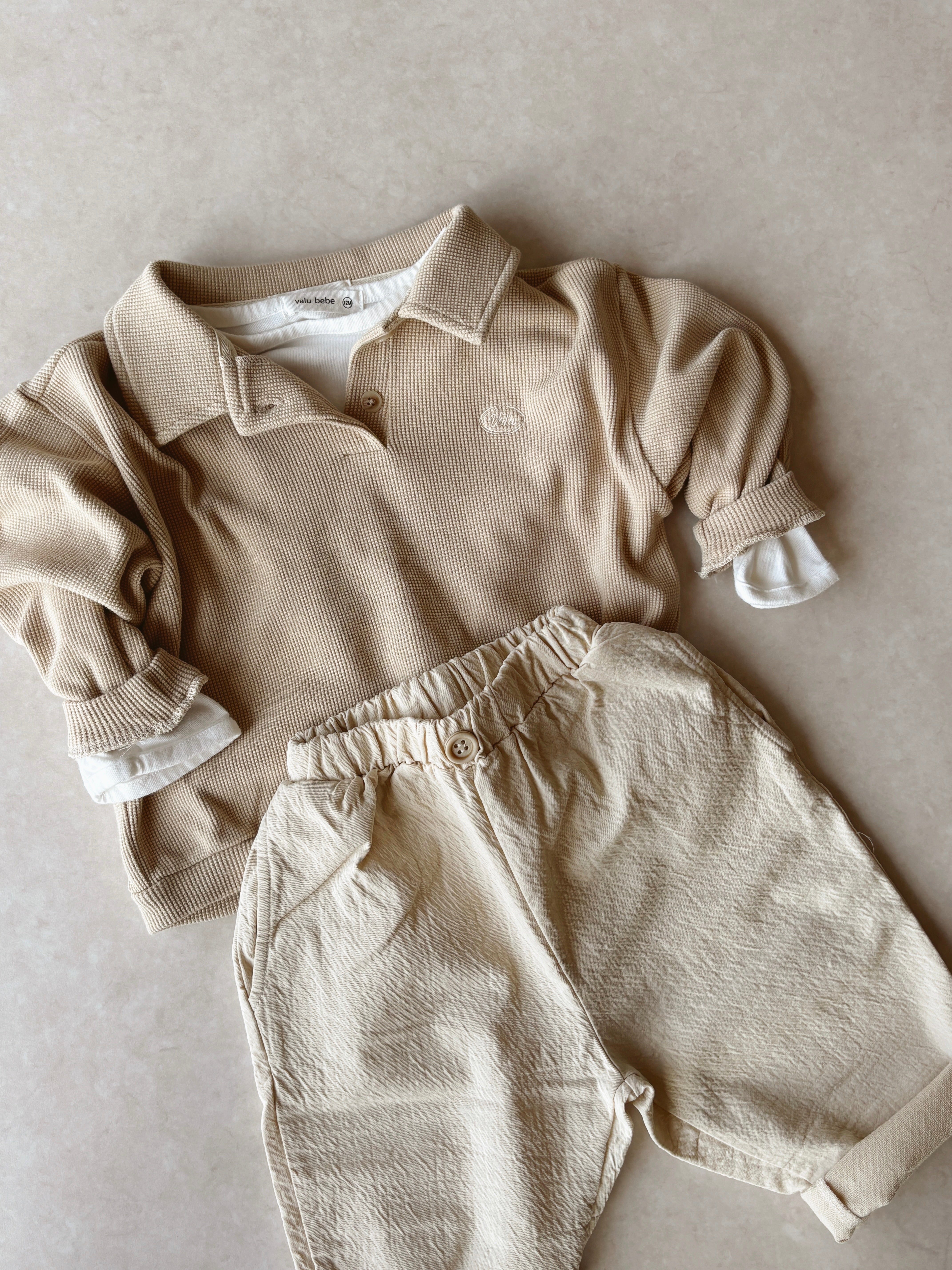 Waffle collar pull - Beige