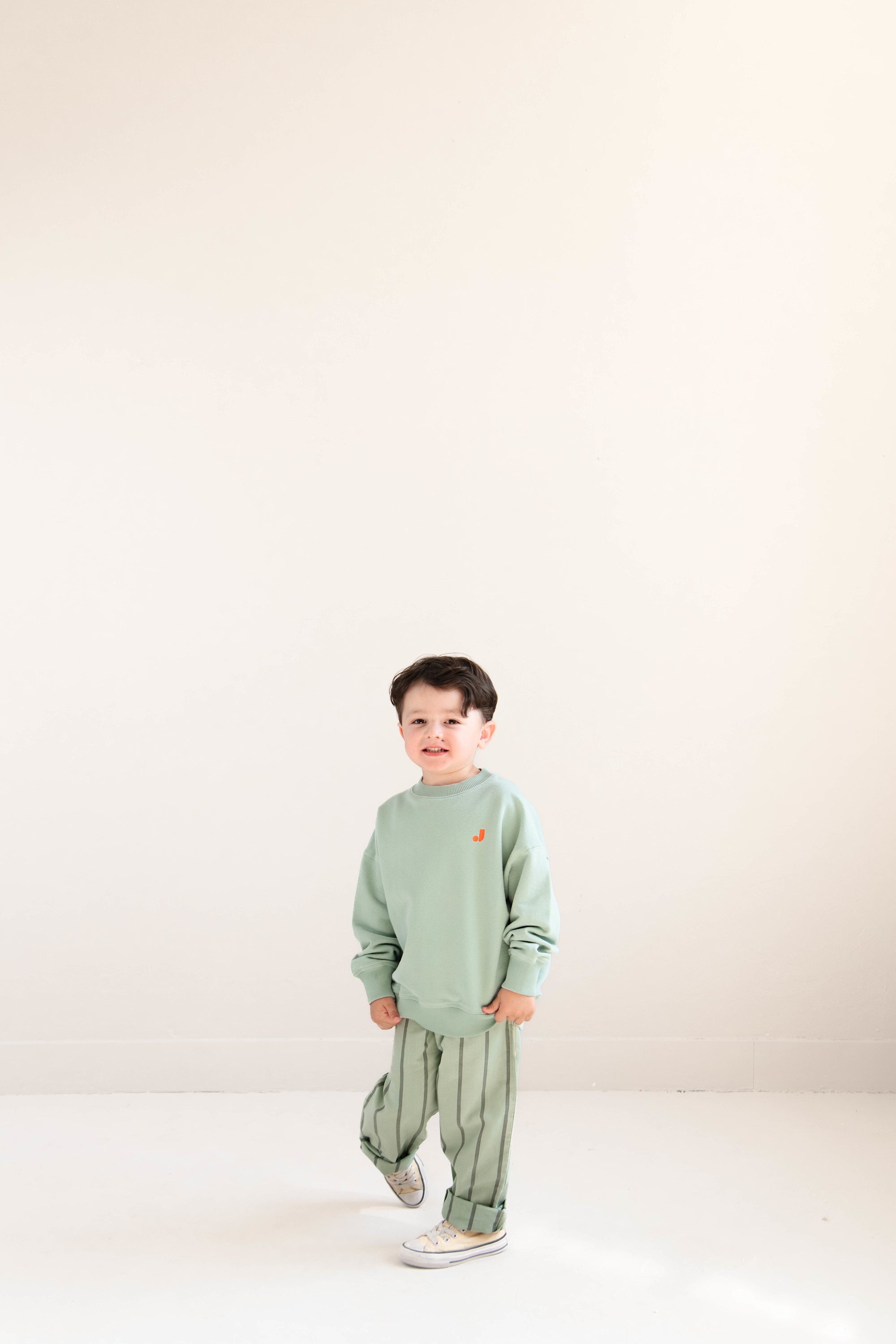 Happy bird sweater Sage Green - Jenest
