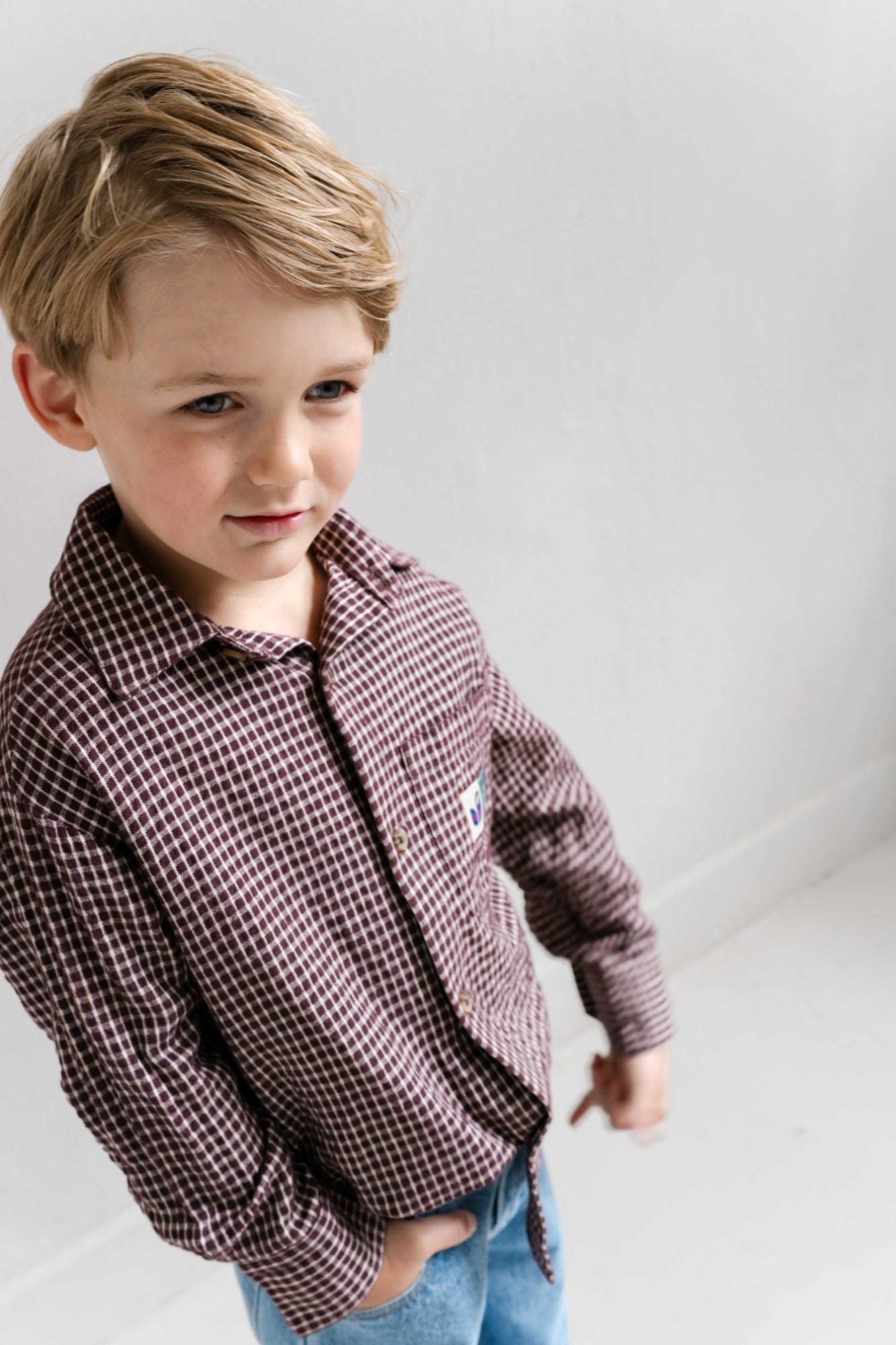 Scott shirt Cherry Bordeaux Vintage Rose - Jenest