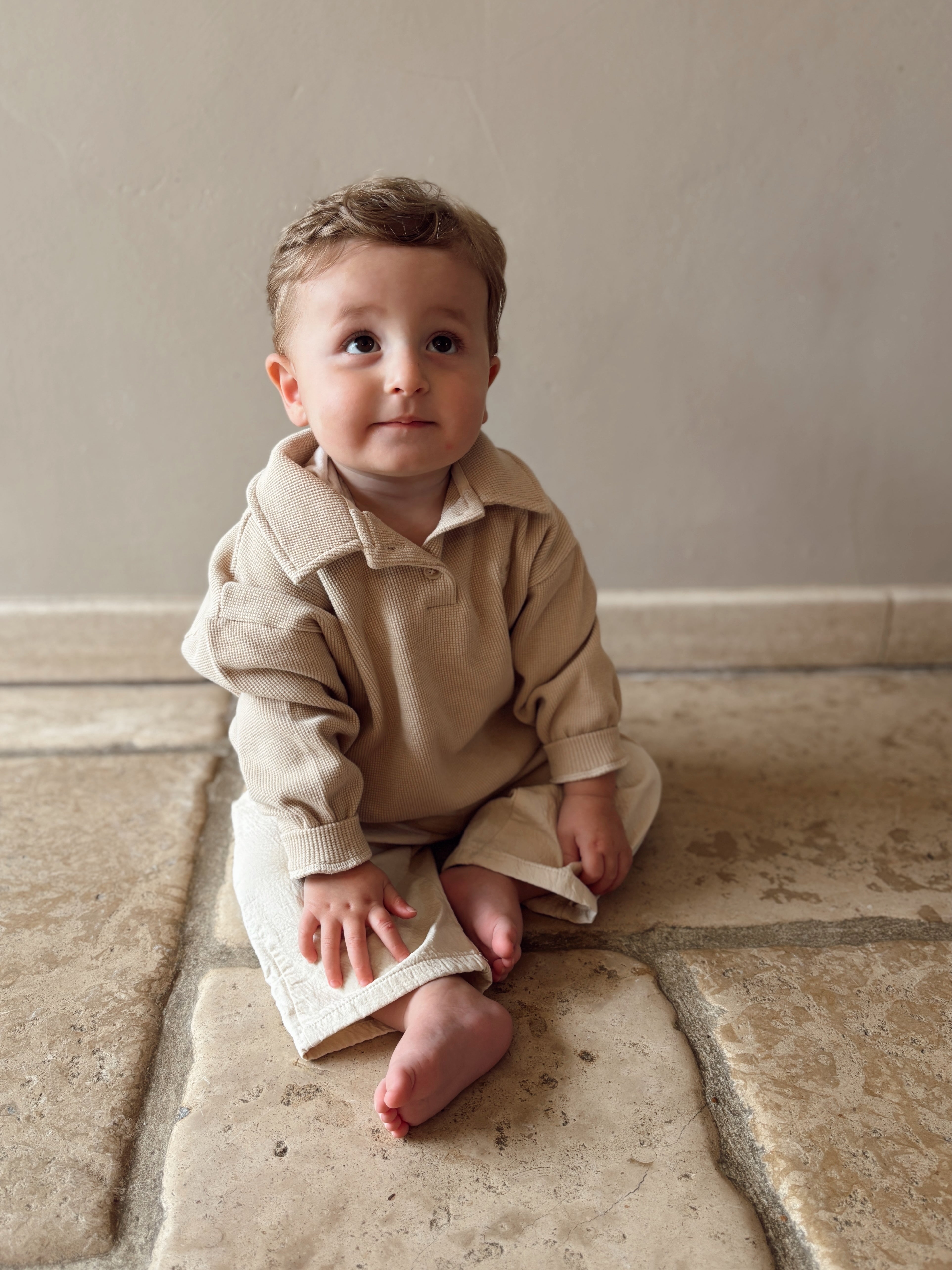 Waffle collar pull - Beige