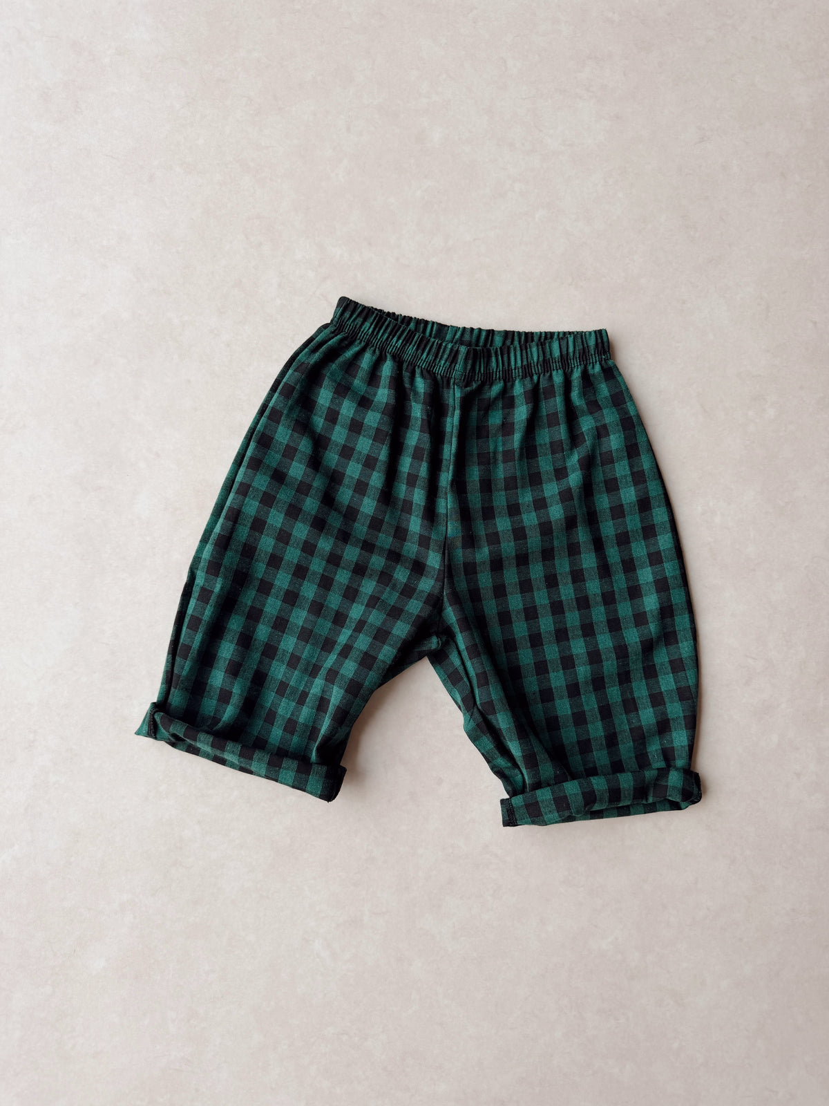 Check green blue pants
