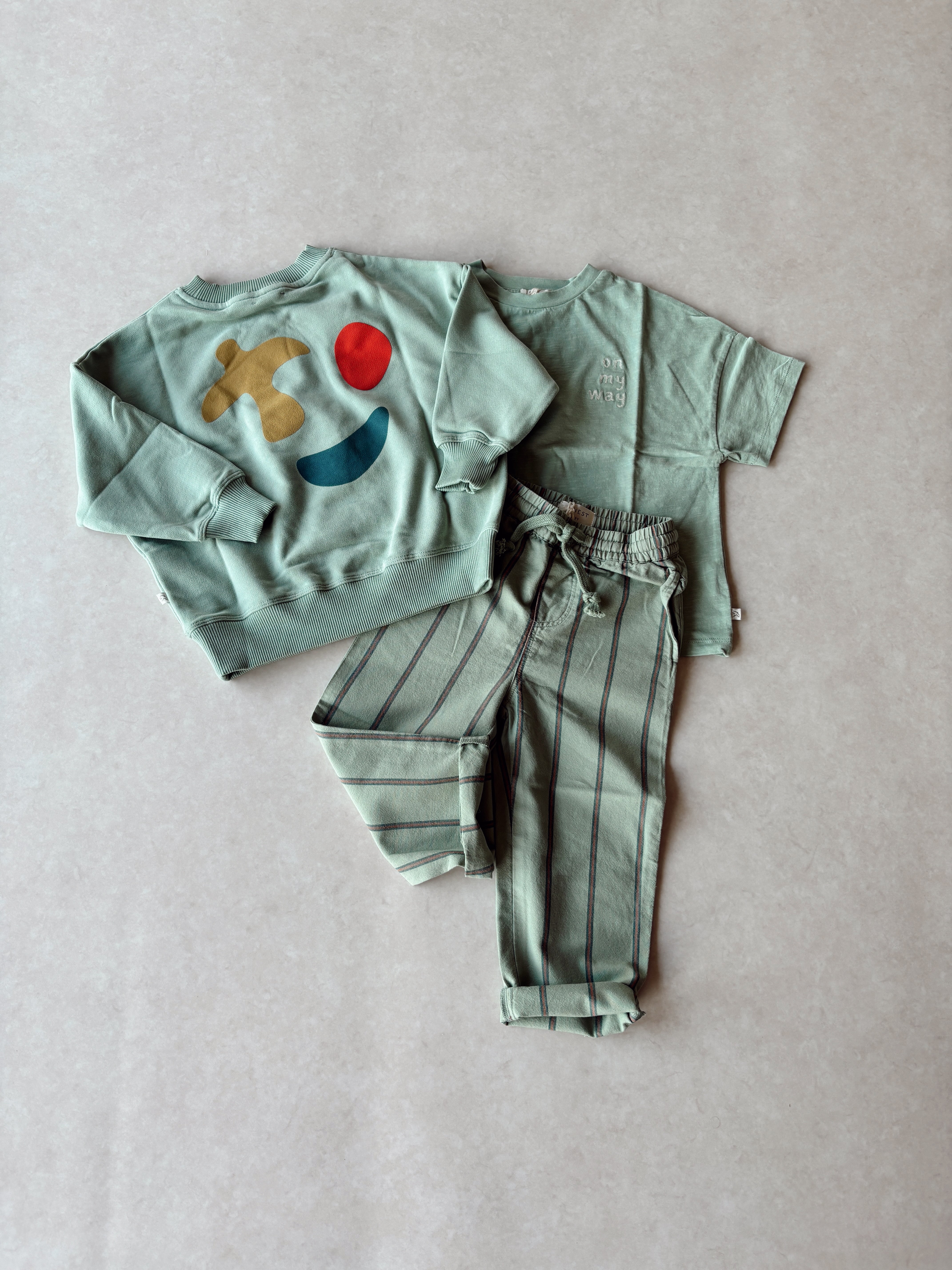 Kick pants Sage Green stripes - Jenest