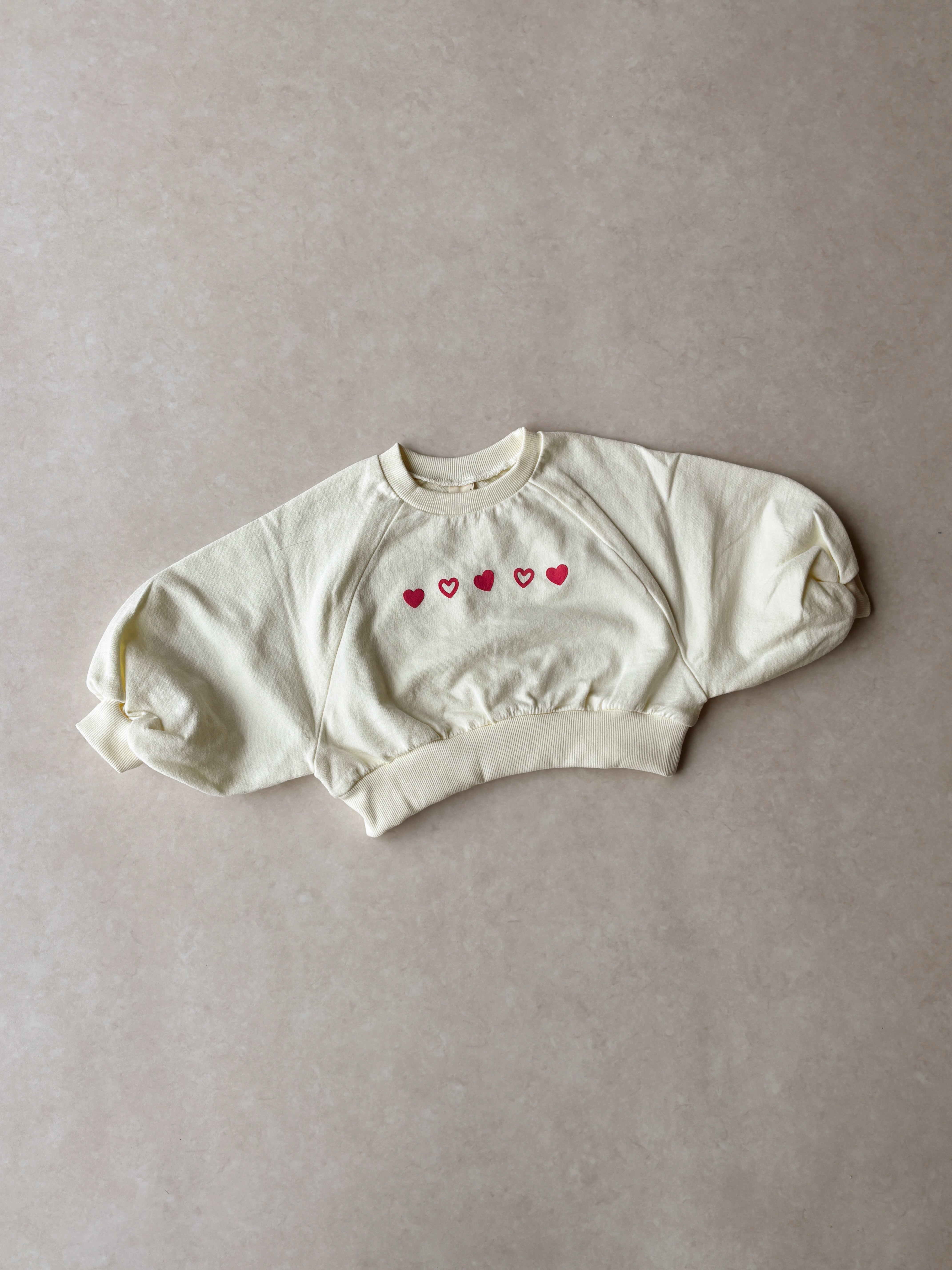 Heart Sweatshirt - Cream