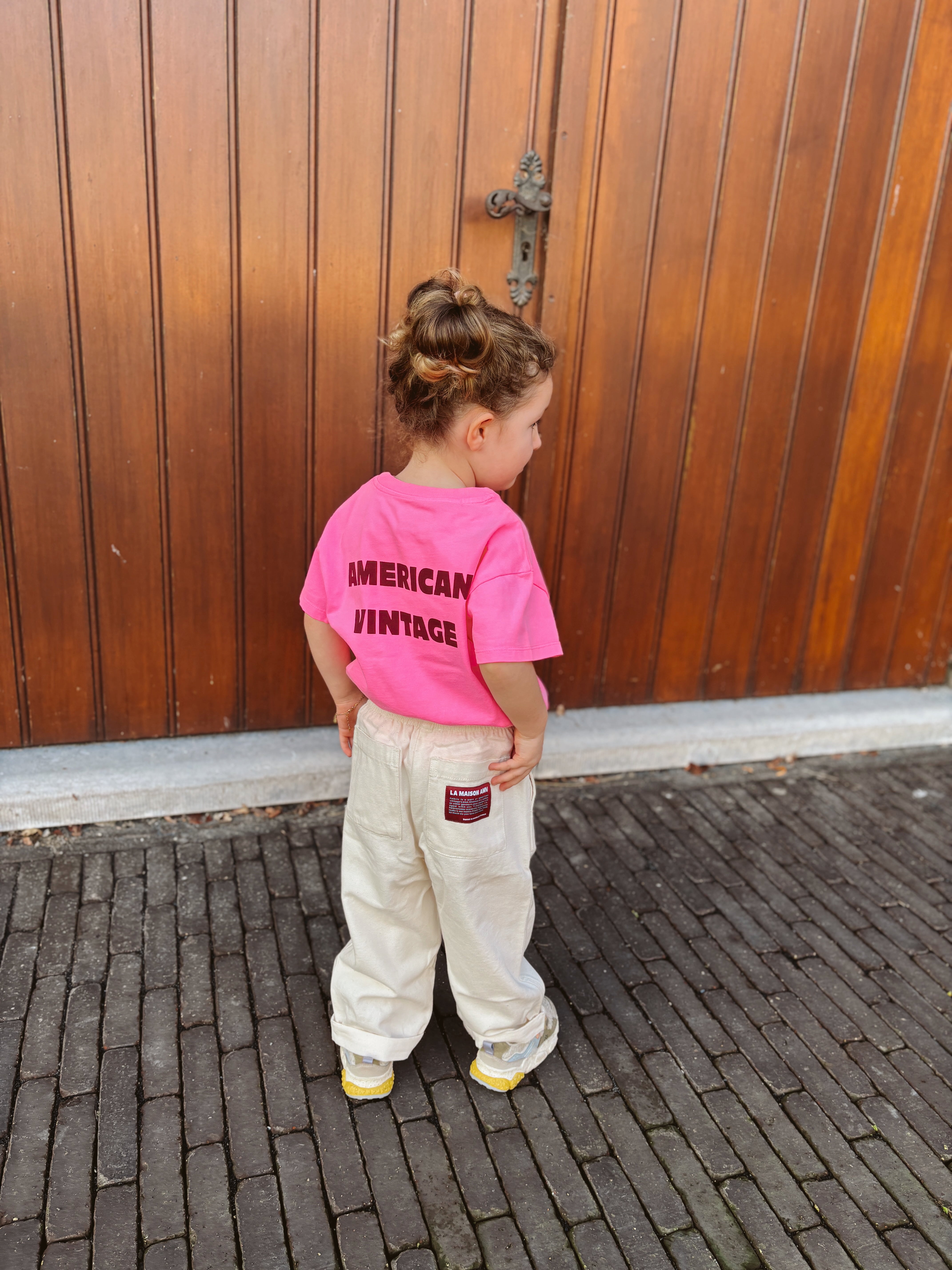 T-shirt Fizvalley Rose Fluo - American Vintage