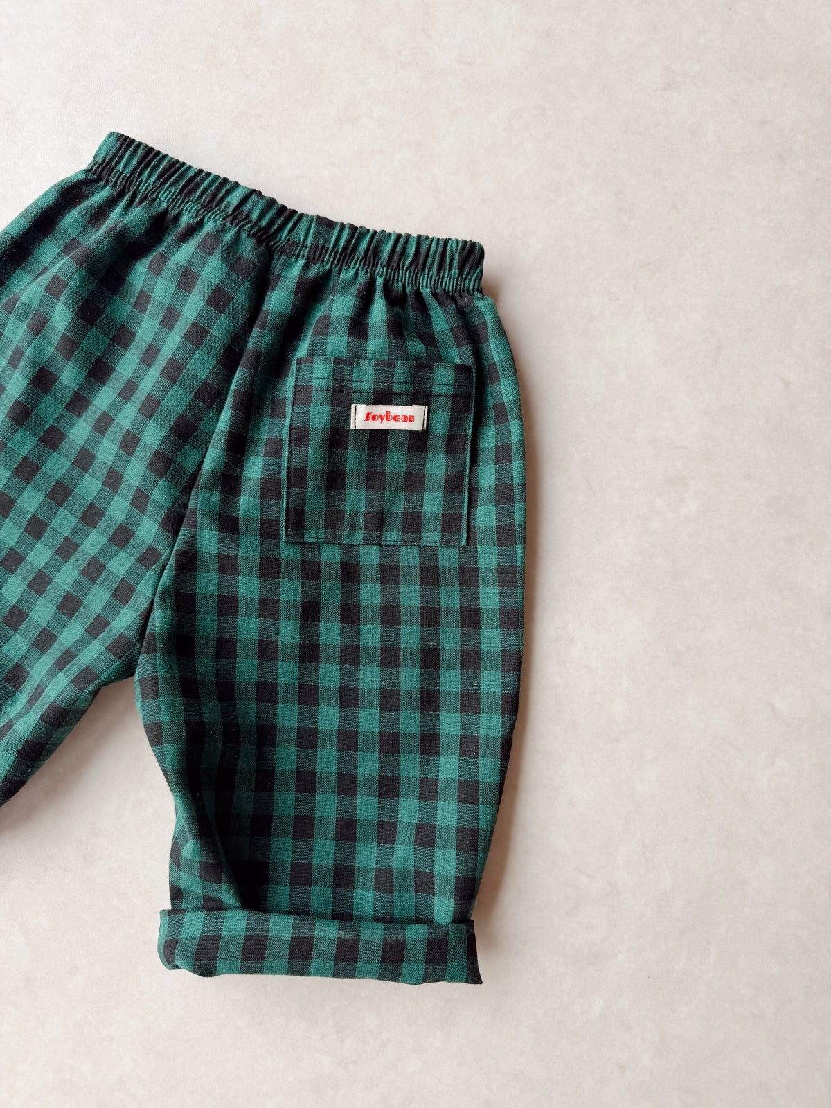 Check green blue pants
