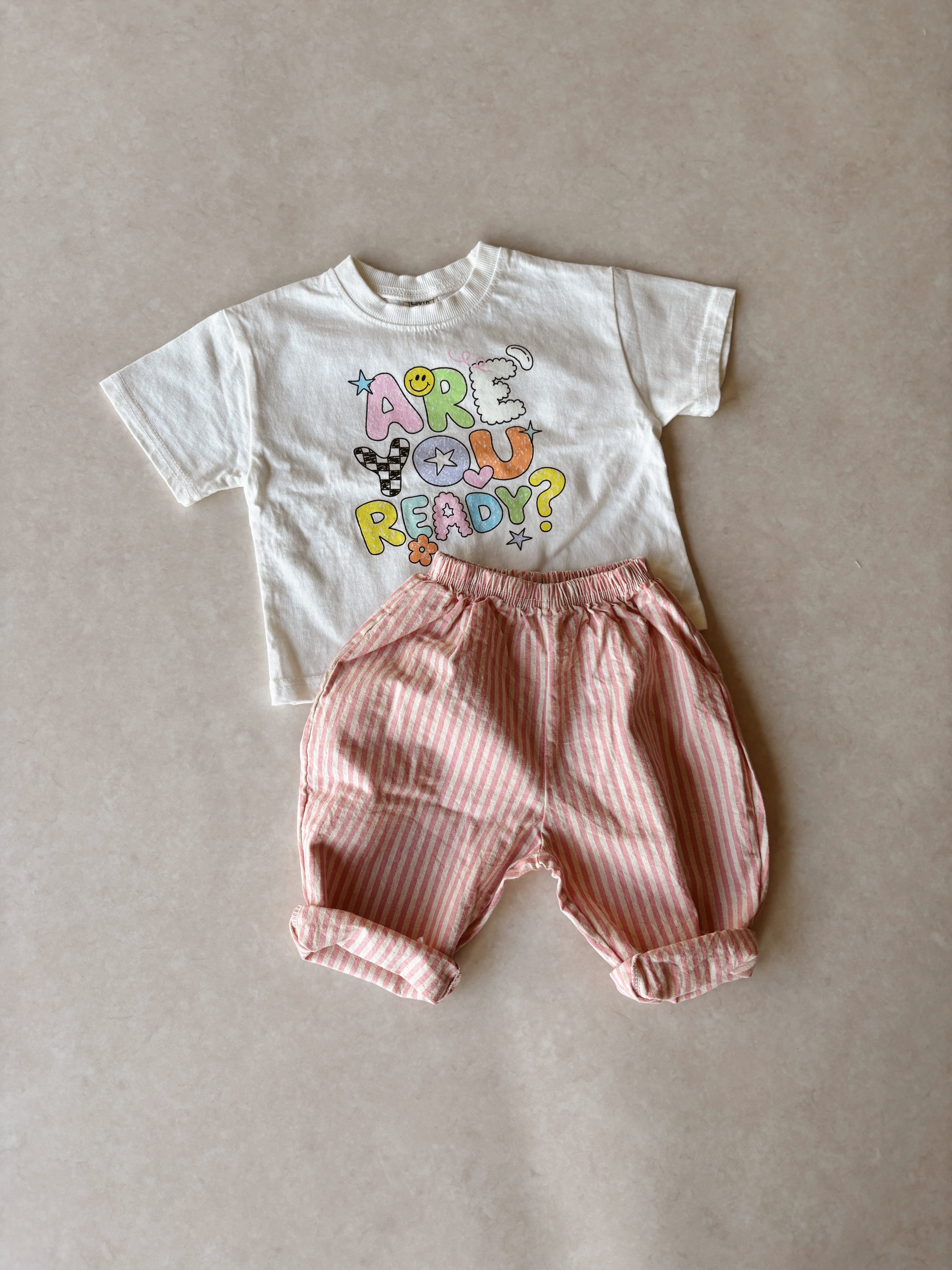 Mini stripe pants - Pink