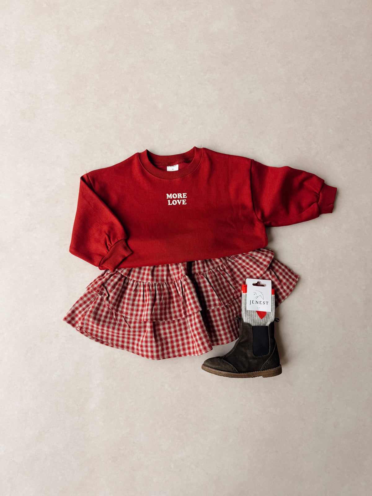 Check Tiered Skirt