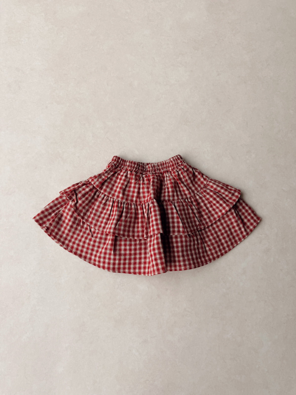 Check Tiered Skirt