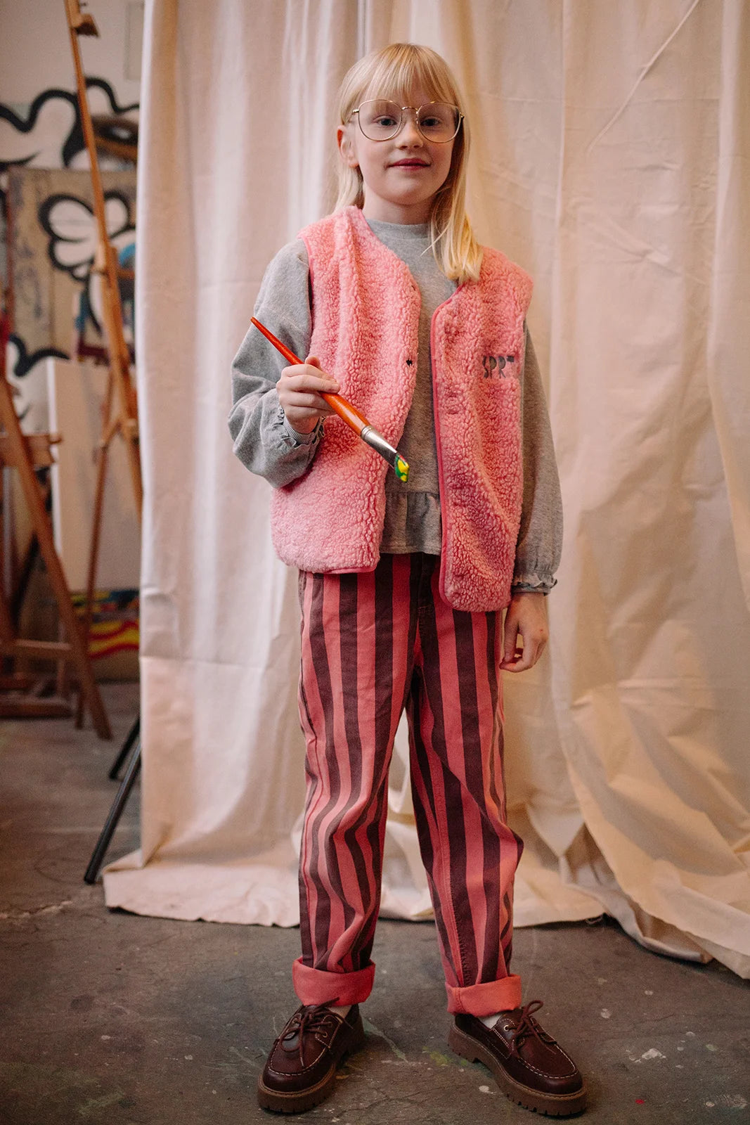 Denim pants striped red - Sproet & Sprout
